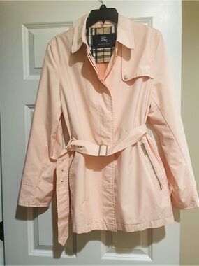 Burberry Light Pink Belted Trench Coat